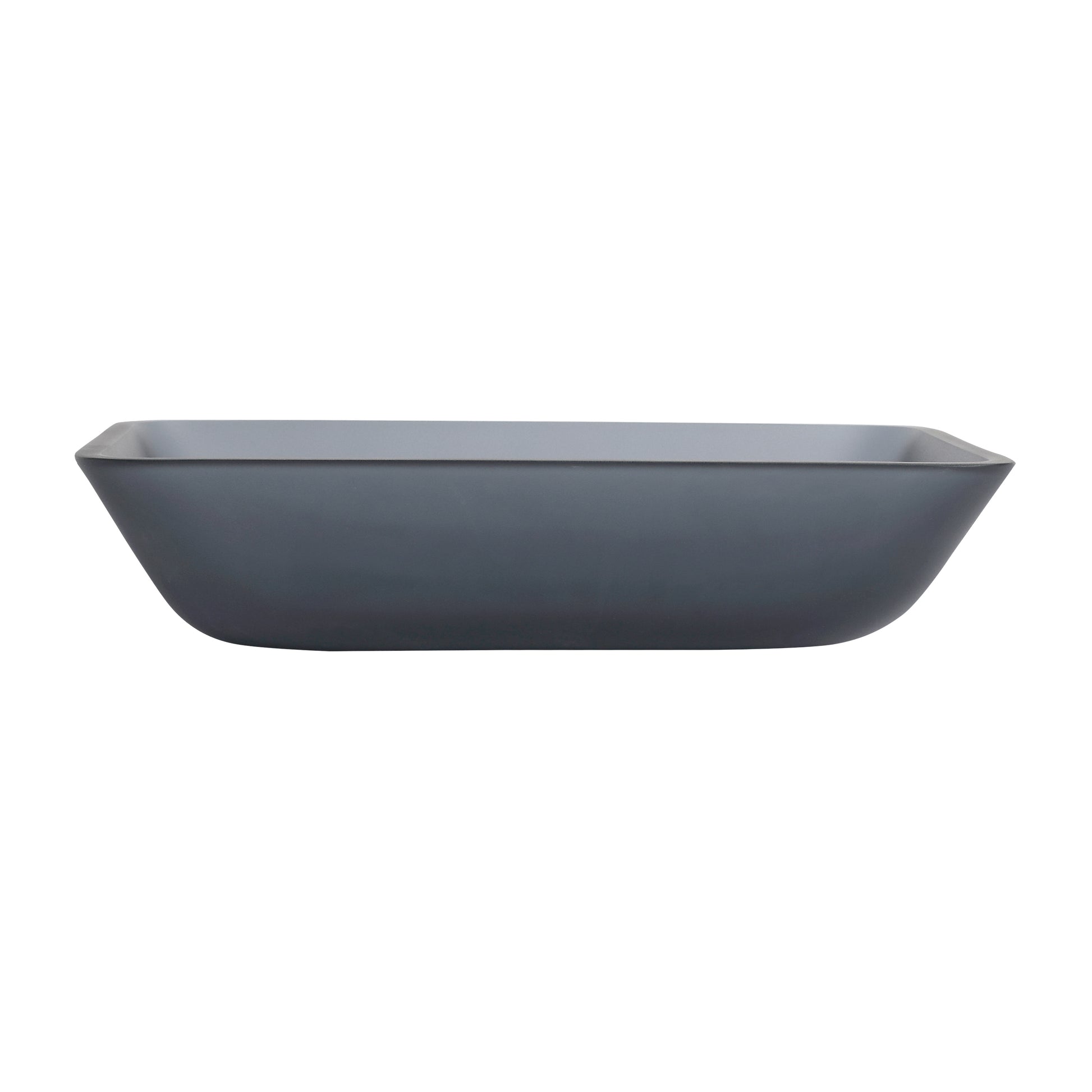 Tempered Glass Matte Bathroom Vessel Sink, Rectangle Bathroom Basin Tempered Glass Matt Gray Grey Bathroom Modern Glass