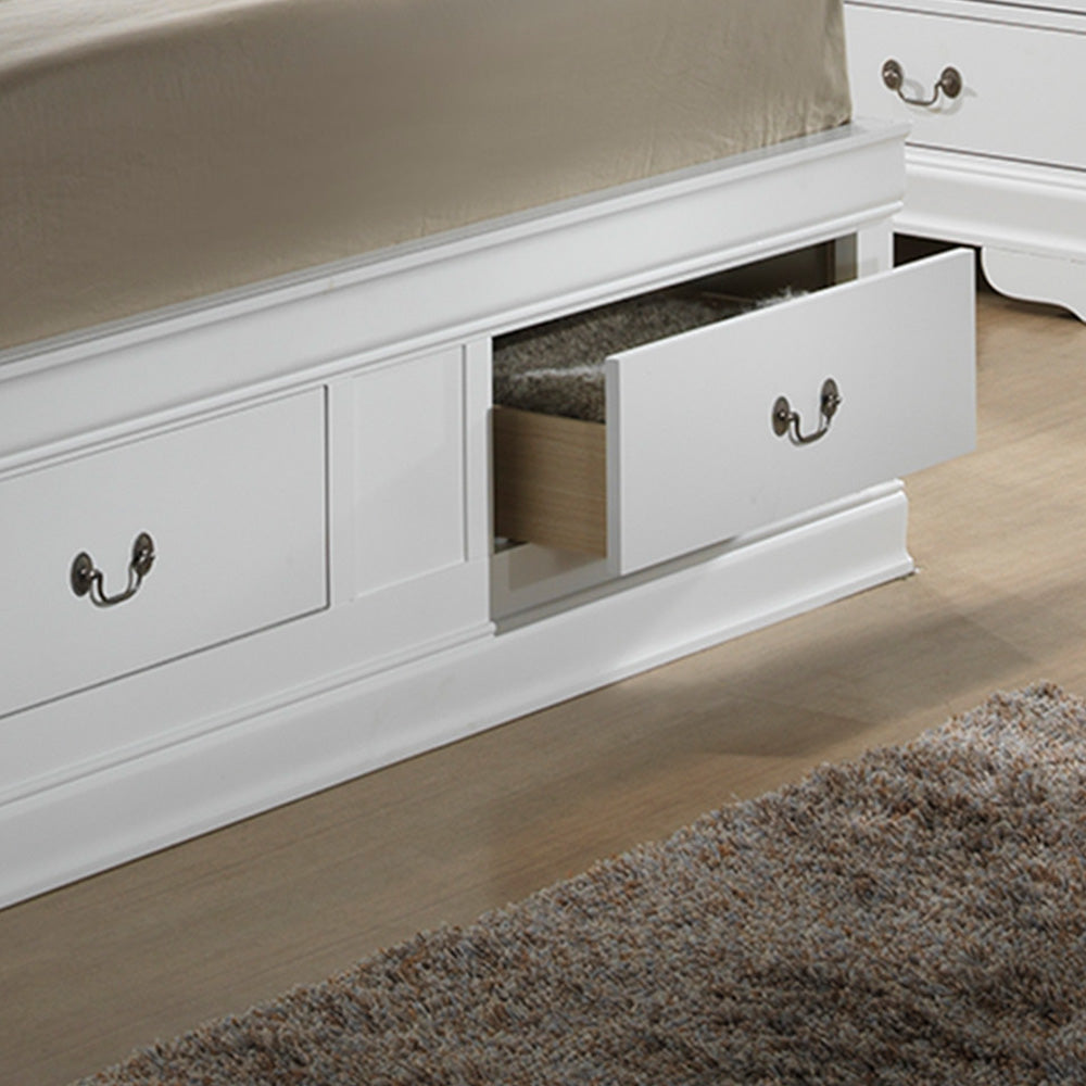 Louis Phillipe G3190B Qsb Queen Storage Bedwhite White Particle Board