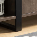 Wine Cabinet, Kitchen Bar Display Cabinet With 4 Shelves & Center Cabinet Walnut Oak & Black Walnut Particle Board