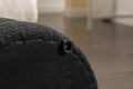 006 Soft Boucle Round Ottoman Footrest Stool,Black Black Boucle