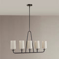 5 Light Linear Chandelier Bronze Polyester