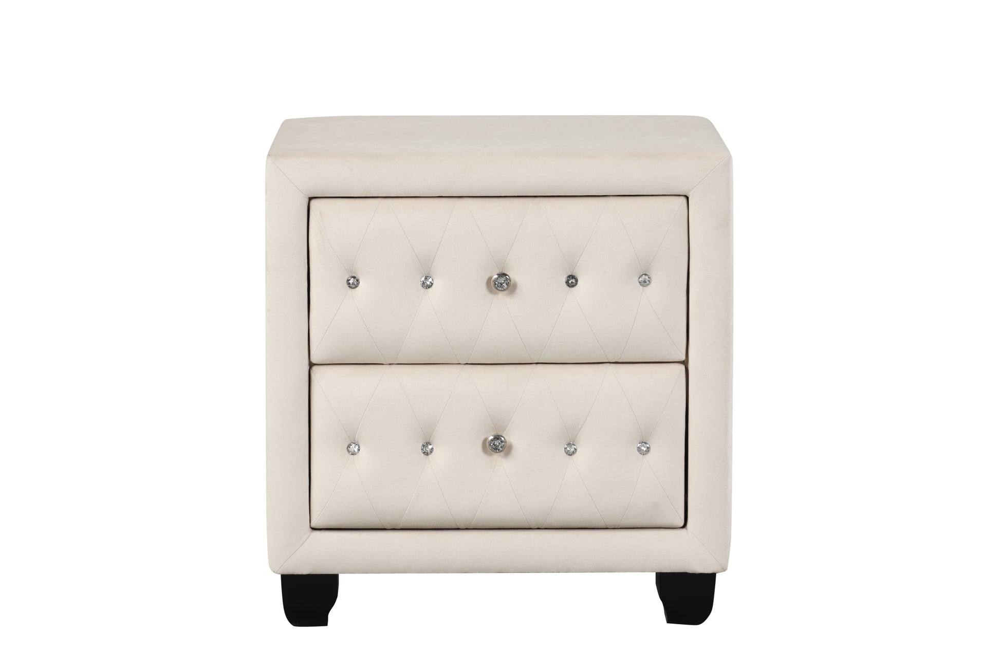 Hazel Modern Style Queen 4Pc Bedroom Set With Usb Ports & Made With Wood In Cream Box Spring Not Required Queen Cream Wood 4 Piece Set Bedroom Bed Included,Dresser Included,Mirror Included,Nightstand Included Modern Upholstered Velvet Wood