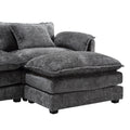 Modern Large Boucle Fabric L Shape Sectional Sofa Gray Boucle