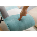 Modern Patchwork Accent Chair With Solid Wood Armrest And Feet, Mid Century Modern Accent Sofa, Fabric Sofa Chair For Living Room Bedroom Studio, Comfy Side Armchair For Bed Green Foam Cotton Linen