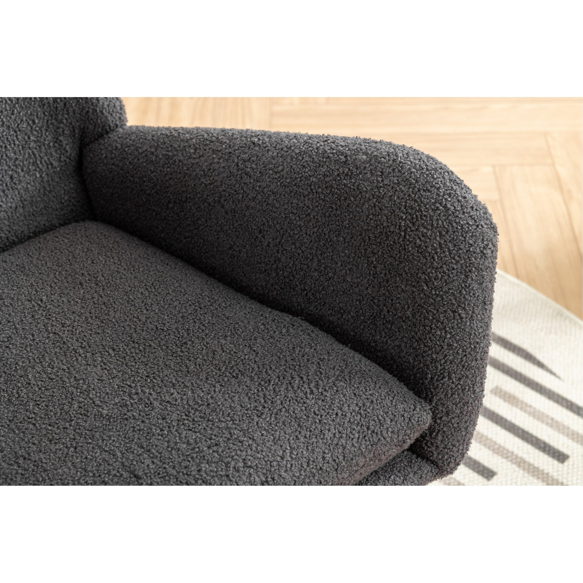 Same As W1372105256 35.5 Inch Rocking Chair With Pocket, Soft Teddy Fabric Rocking Chair For Nursery, Comfy Wingback Glider Rocker With Safe Solid Wood Base For Living Room Bedroom Balcony Greg Grey Casual Foam Teddy