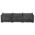 Modern Large Boucle Fabric L Shape Sectional Sofa Gray Boucle