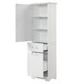 Tall Bathroom Storage Cabinet, Freestanding Storage Cabinet With Two Different Size Drawers And Adjustable Shelf, Mdf Board With Painted Finish, White Old Sku:Wf312730Aak White Mdf