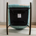 Modern Patchwork Accent Chair With Solid Wood Armrest And Feet, Mid Century Modern Accent Sofa, Fabric Sofa Chair For Living Room Bedroom Studio, Comfy Side Armchair For Bed Green Foam Cotton Linen
