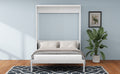 Queen Size Murphy Bed With 2 Side Cabinet Storage Shelves, 68 Inch Cabinet Bed Folding Wall Bed With Desk Combo Perfect For Guest Room, Study, Office,White Old Sku:Bs400491Aac Box Spring Not Required Queen White Wood White Pine Murphy Solid Wood Mdf