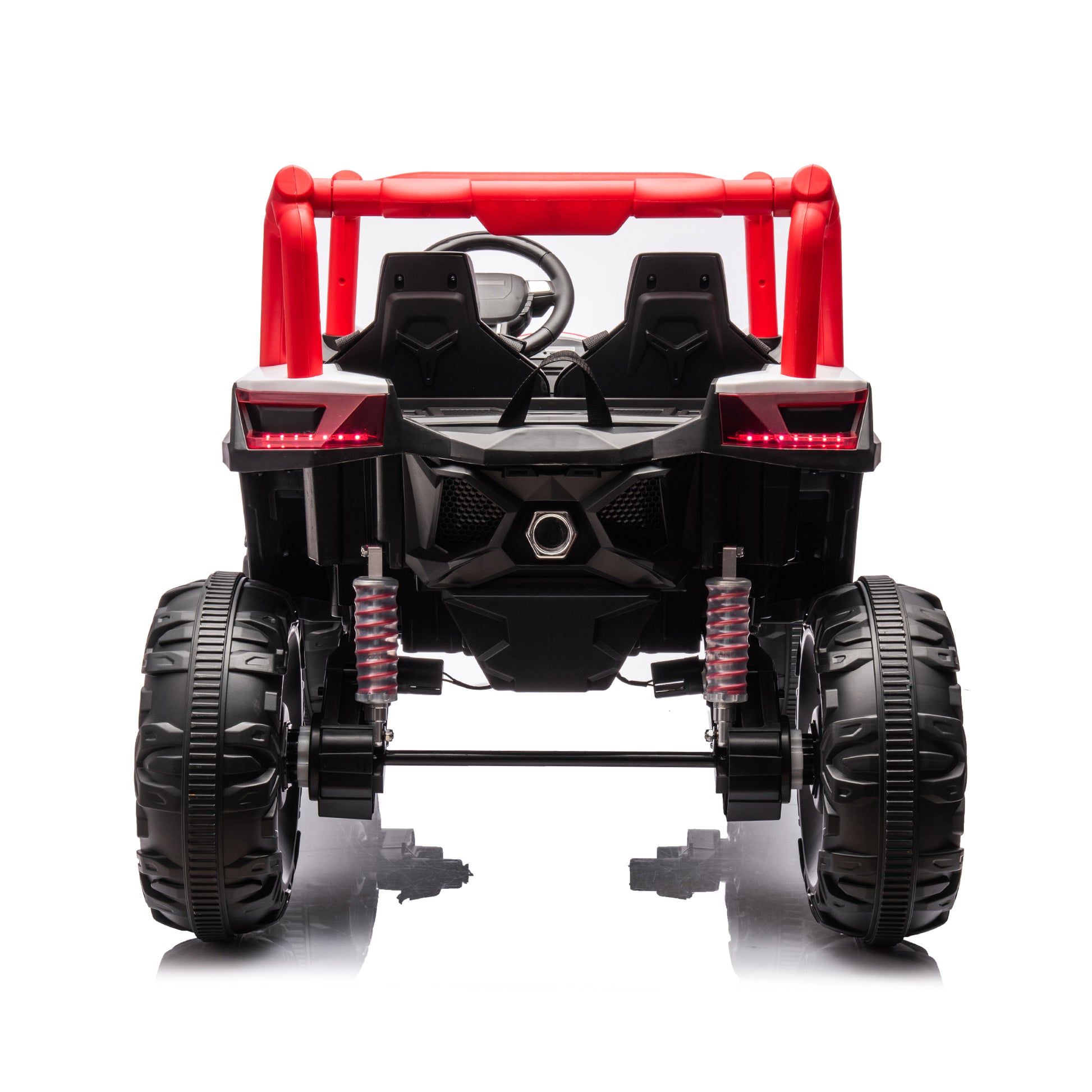 24V Ride On Xxl Utv Car For Kid,2Seater With Two Safety Belts, Side By Side 4X4 Ride On Off Road Truck With Parent Remote Control, Battery Powered Electric Car W High Low Speed, Two Safety Belts. Red Polyethylene