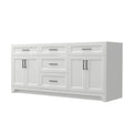 Solid Wood 72 Inch Bathroom Vanity Without Top Sink, Modern Bathroom Vanity Base Only, Birch Solid Wood And Plywood Cabinet, Bathroom Storage Cabinet With Double Door Cabinet And 3 Drawers, White 3 White 4 5 48 In & Above 36 To 59 In Soft Close Doors