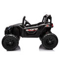 24V Ride On Xxl Utv Car For Kid,2Seater With Two Safety Belts, Side By Side 4X4 Ride On Off Road Truck With Parent Remote Control, Battery Powered Electric Car W High Low Speed, Two Safety Belts. Black Polyethylene