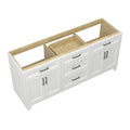 Solid Wood 72 Inch Bathroom Vanity Without Top Sink, Modern Bathroom Vanity Base Only, Birch Solid Wood And Plywood Cabinet, Bathroom Storage Cabinet With Double Door Cabinet And 3 Drawers, White 3 White 4 5 48 In & Above 36 To 59 In Soft Close Doors