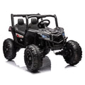 24V Ride On Xxl Utv Car For Kid,2Seater With Two Safety Belts, Side By Side 4X4 Ride On Off Road Truck With Parent Remote Control, Battery Powered Electric Car W High Low Speed, Two Safety Belts. Black Polyethylene