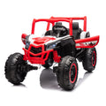 24V Ride On Xxl Utv Car For Kid,2Seater With Two Safety Belts, Side By Side 4X4 Ride On Off Road Truck With Parent Remote Control, Battery Powered Electric Car W High Low Speed, Two Safety Belts. Red Polyethylene