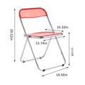 Red Ruby Clear Transparent Folding Chair Chair Pc Plastic Living Room Seat Zdy Hong 4 Red Steel