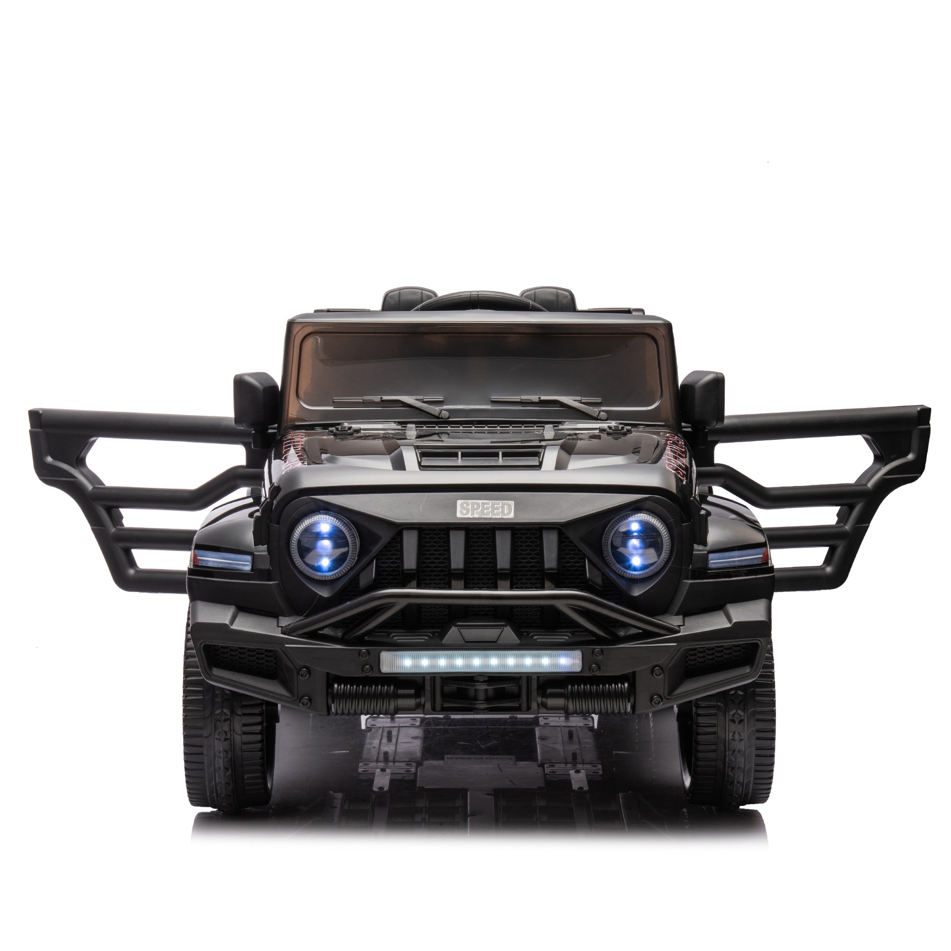 24V Ride On Car For Kids Battery Powered Ride On 4Wd Toys With Remote Control,Parents Can Assist In Driving,Music And Lights,Five Point Safety Belt,Rocking Chair Mode For Back And Forth Swinging Black Polyethylene