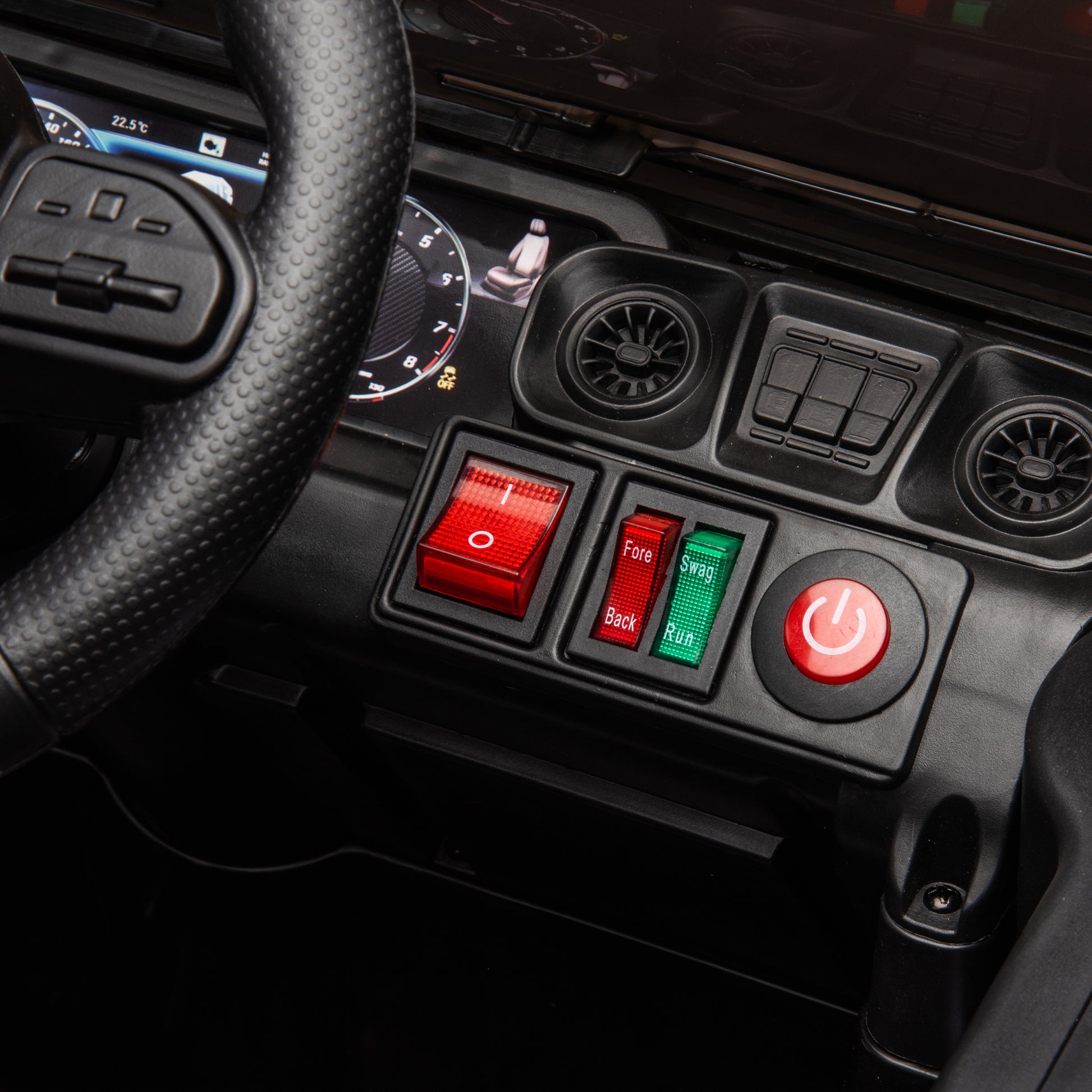 24V Ride On Car For Kids Battery Powered Ride On 4Wd Toys With Remote Control,Parents Can Assist In Driving,Music And Lights,Five Point Safety Belt,Rocking Chair Mode For Back And Forth Swinging Black Polyethylene