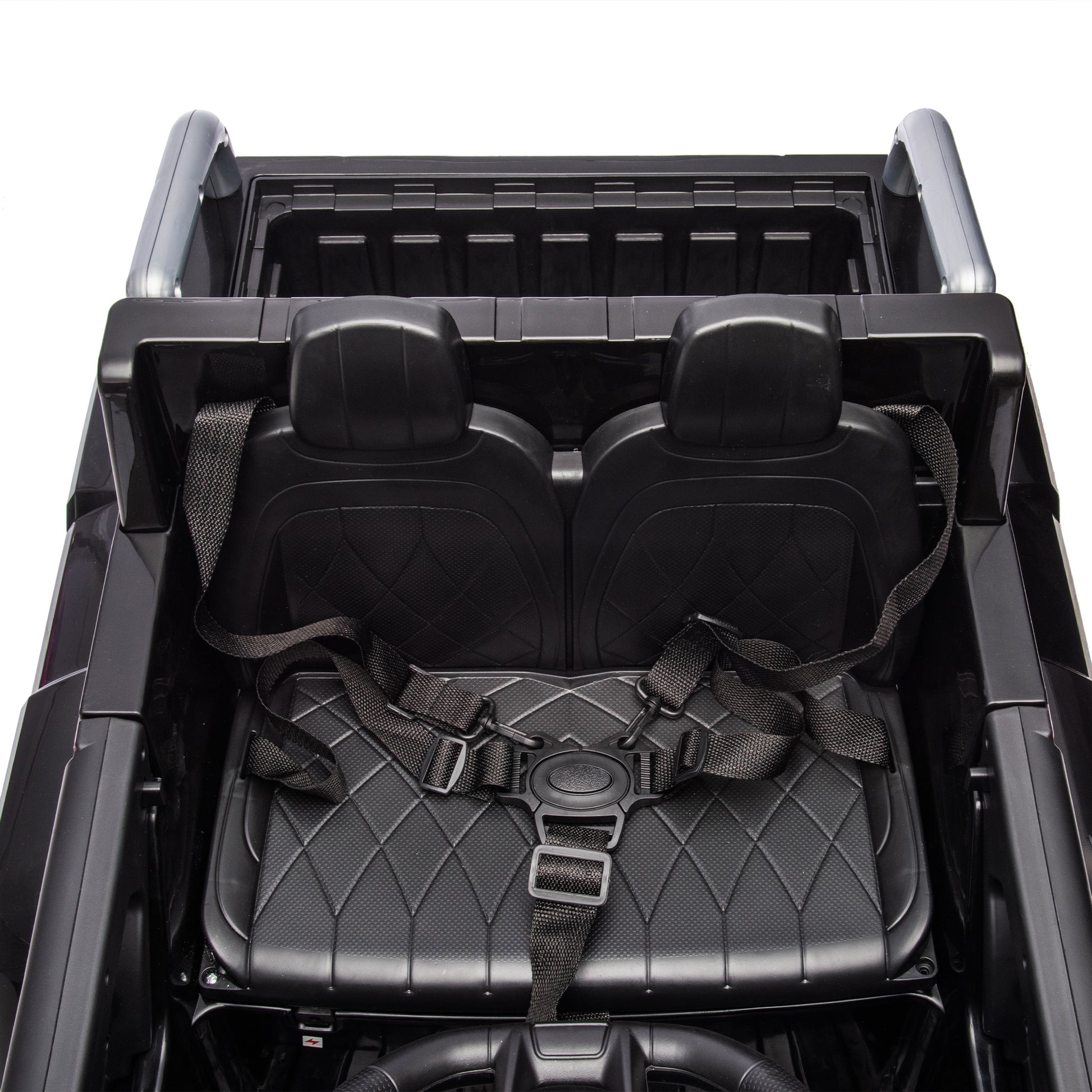 24V Ride On Car For Kids Battery Powered Ride On 4Wd Toys With Remote Control,Parents Can Assist In Driving,Music And Lights,Five Point Safety Belt,Rocking Chair Mode For Back And Forth Swinging Black Polyethylene