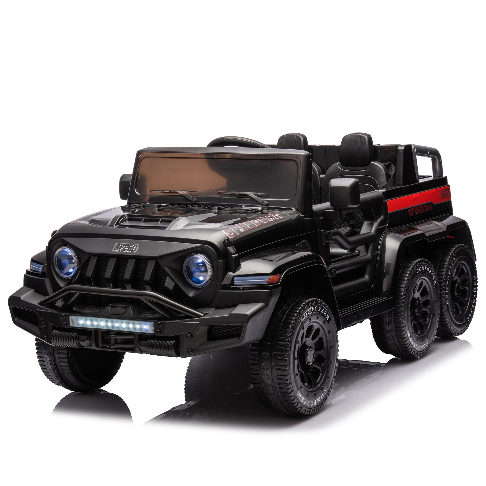 24V Ride On Car For Kids Battery Powered Ride On 4Wd Toys With Remote Control,Parents Can Assist In Driving,Music And Lights,Five Point Safety Belt,Rocking Chair Mode For Back And Forth Swinging Black Polyethylene