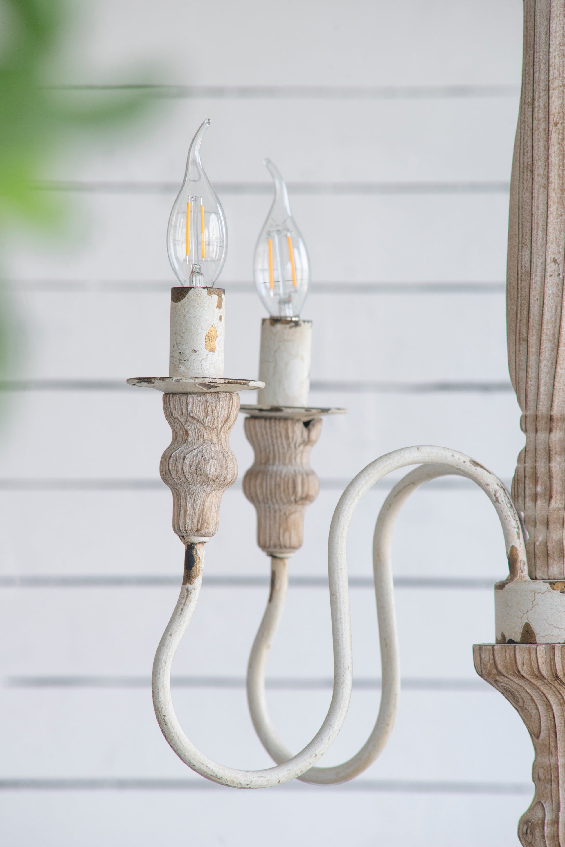 4 Light Wood Chandelier, Hanging Light Fixture With Adjustable Chain For Kitchen Dining Room Foyer Entryway, Bulb Not Included Cream White Wood