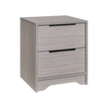 Grey Wooden Nightstand With Two Drawers For Bedrooms And Other Places. Antique Gray 2 Drawers Bedroom Engineered Wood