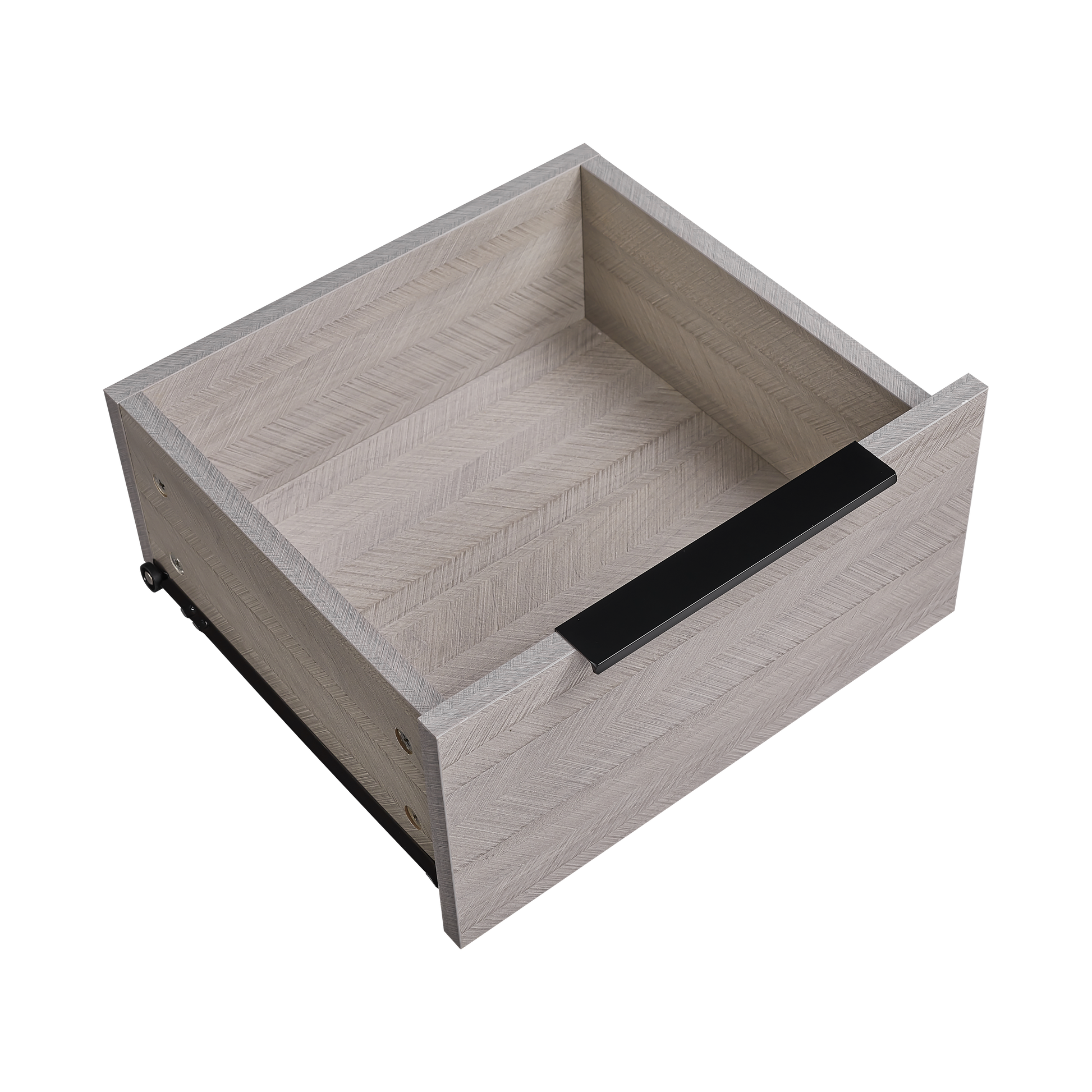 Grey Wooden Nightstand With Two Drawers For Bedrooms And Other Places. Antique Gray 2 Drawers Bedroom Engineered Wood