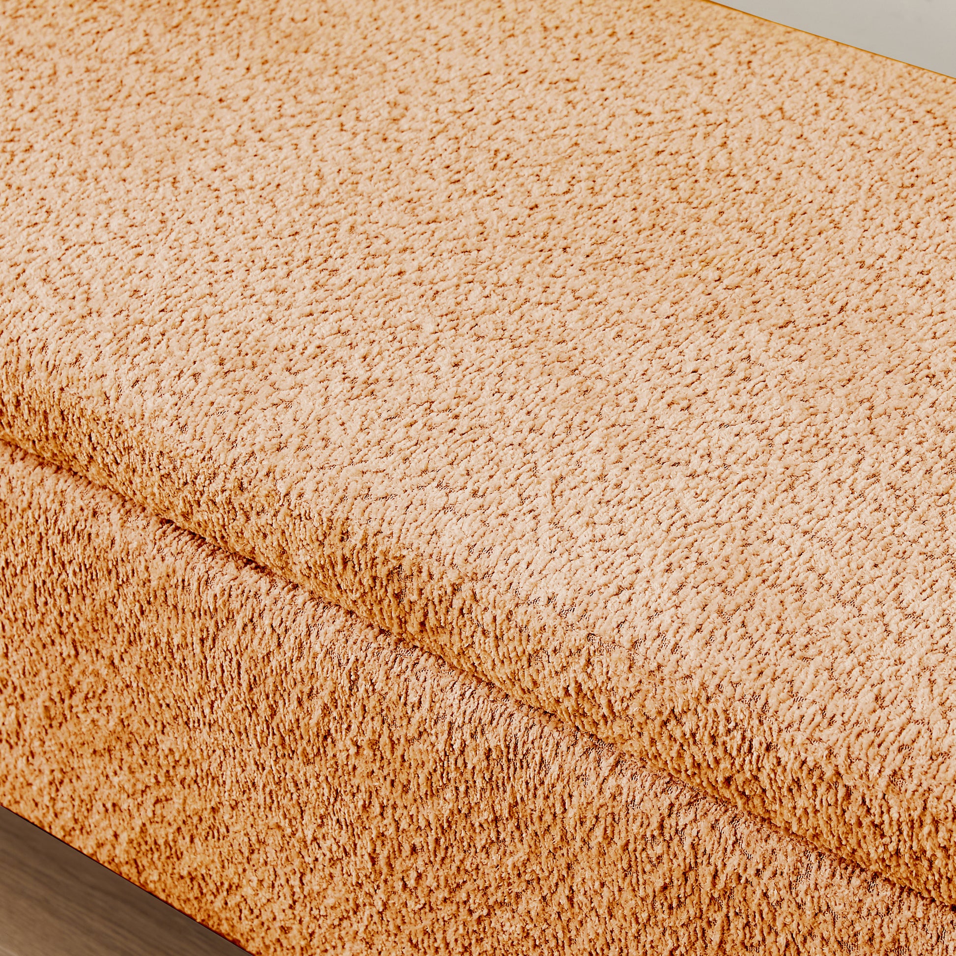 Ottoman Oval Storage Bench 3D Lamb Fleece Fabric Bench With Large Storage Space For The Living Room, Entryway And Bedroom,Brown Orange Dark Brown Polyester