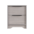 Grey Wooden Nightstand With Two Drawers For Bedrooms And Other Places. Antique Gray 2 Drawers Bedroom Engineered Wood