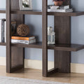 Wooden 4 Tier Display Organizing Cabinet, Tall Bookcase With Open Shelving Walnut Oak Walnut Particle Board