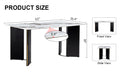 Modern Minimalist Rectangular Dining Table, White Imitation Marble Tabletop, Mdf Table Legs With Gold Metal Decorative Strips. Suitable For Restaurant And Living Roomf Hh White Mdf Glass