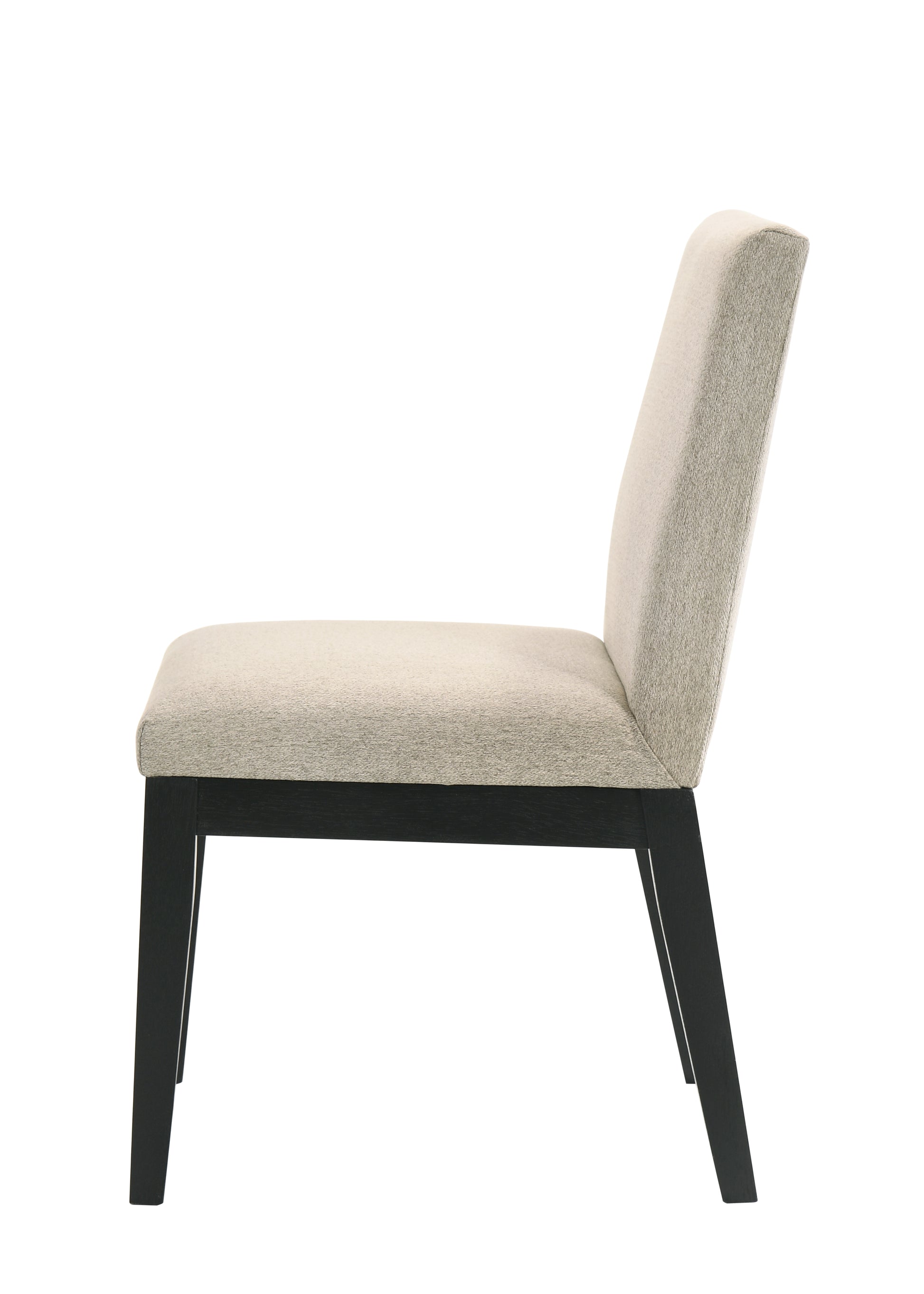 Froja Side Chair Set 2 , Beige Fabric & Black Finish Dn01803 Beige Fabric