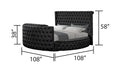 Crystal Tufted Queen 5 Pc Vanity Bedroom Set Made With Wood In Black Box Spring Not Required Queen Black Wood 5 Piece Set Bedroom Modern Upholstered Velvet Tufted Wood