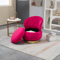 360 Degree Swivel Cuddle Barrel Accent Storage Chairs, Round Armchairs With Wide Upholstered, Fluffy Velvet Fabric Chair For Living Room, Bedroom, Office, Waiting Rooms Red Primary Living Space Foam Velvet