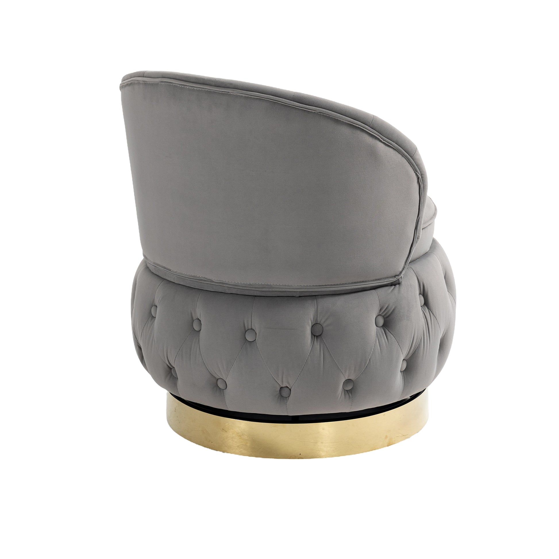 360 Degree Swivel Cuddle Barrel Accent Storage Chairs, Round Armchairs With Wide Upholstered, Fluffy Velvet Fabric Chair For Living Room, Bedroom, Office, Waiting Rooms Gray Primary Living Space Foam Velvet