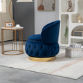 360 Degree Swivel Cuddle Barrel Accent Storage Chairs, Round Armchairs With Wide Upholstered, Fluffy Velvet Fabric Chair For Living Room, Bedroom, Office, Waiting Rooms Navy Primary Living Space Foam Velvet
