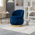 360 Degree Swivel Cuddle Barrel Accent Storage Chairs, Round Armchairs With Wide Upholstered, Fluffy Velvet Fabric Chair For Living Room, Bedroom, Office, Waiting Rooms Navy Primary Living Space Foam Velvet