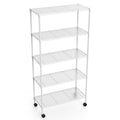 2 Pack 5 Tier Shelf Wire Shelving Unit, Nsf Heavy Duty Wire Shelf Metal Large Storage Shelves Height Adjustable Utility For Garage Kitchen Office Commercial Shelving Steel Layer Shelf White White Iron Plastic