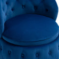 360 Degree Swivel Cuddle Barrel Accent Storage Chairs, Round Armchairs With Wide Upholstered, Fluffy Velvet Fabric Chair For Living Room, Bedroom, Office, Waiting Rooms Navy Primary Living Space Foam Velvet