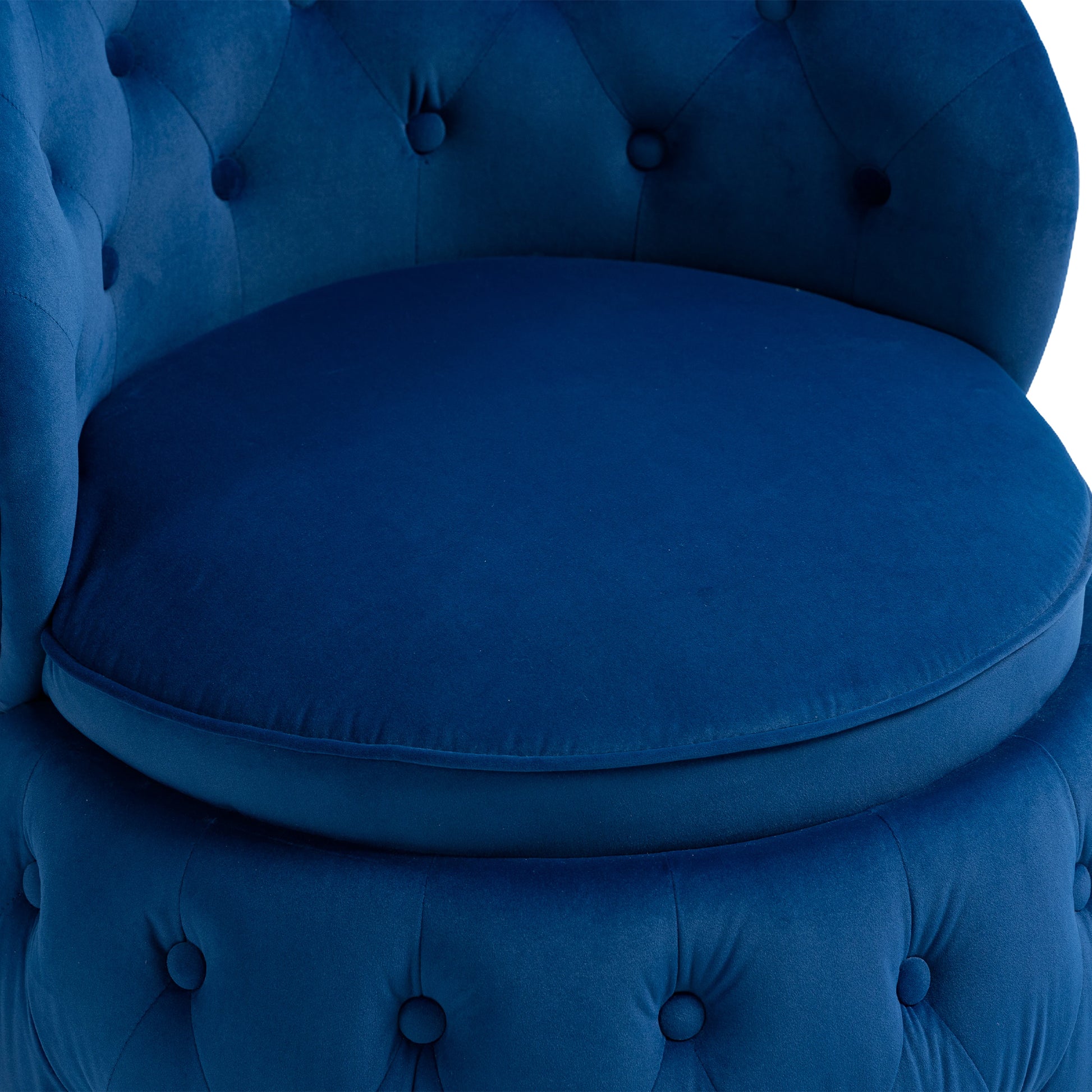 360 Degree Swivel Cuddle Barrel Accent Storage Chairs, Round Armchairs With Wide Upholstered, Fluffy Velvet Fabric Chair For Living Room, Bedroom, Office, Waiting Rooms Navy Primary Living Space Foam Velvet