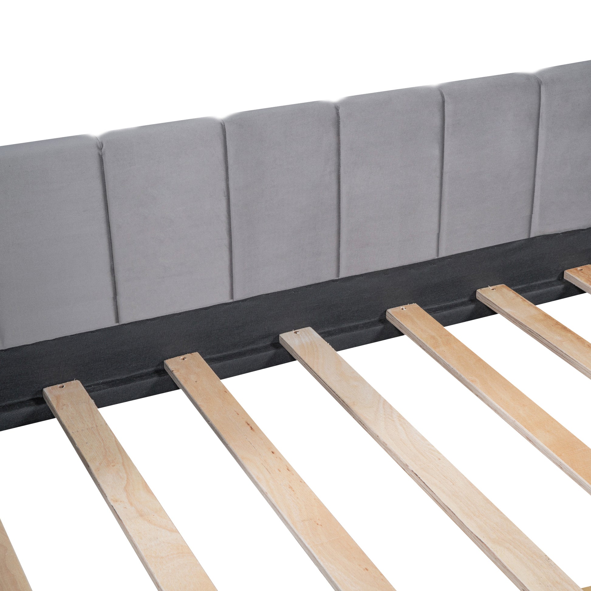 Twin Size Upholstered Daybed With Ergonomic Design Backrest And 2 Drawers, Gray Gray Velvet