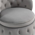 360 Degree Swivel Cuddle Barrel Accent Storage Chairs, Round Armchairs With Wide Upholstered, Fluffy Velvet Fabric Chair For Living Room, Bedroom, Office, Waiting Rooms Gray Primary Living Space Foam Velvet