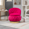 360 Degree Swivel Cuddle Barrel Accent Storage Chairs, Round Armchairs With Wide Upholstered, Fluffy Velvet Fabric Chair For Living Room, Bedroom, Office, Waiting Rooms Red Primary Living Space Foam Velvet