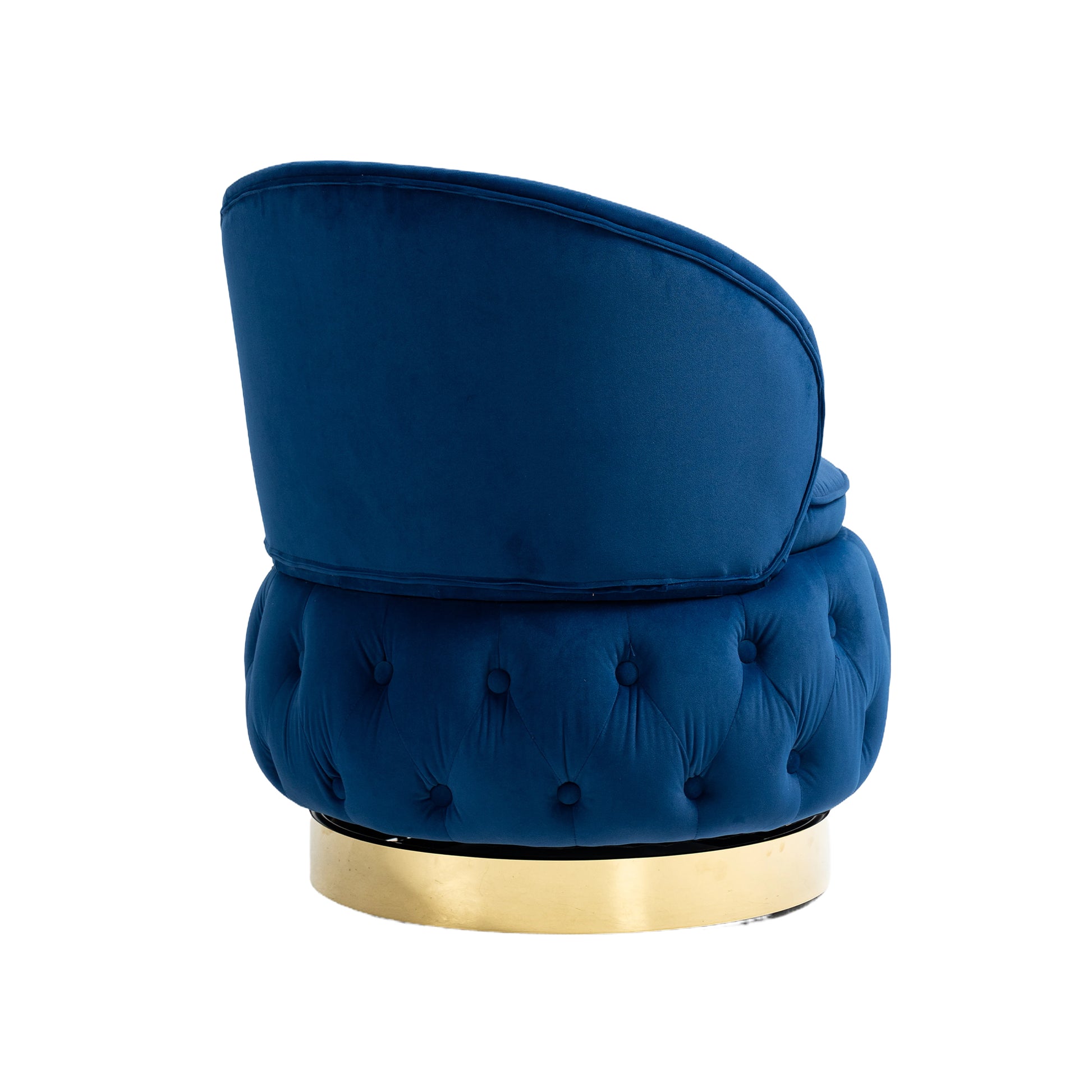 360 Degree Swivel Cuddle Barrel Accent Storage Chairs, Round Armchairs With Wide Upholstered, Fluffy Velvet Fabric Chair For Living Room, Bedroom, Office, Waiting Rooms Navy Primary Living Space Foam Velvet