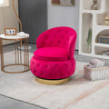 360 Degree Swivel Cuddle Barrel Accent Storage Chairs, Round Armchairs With Wide Upholstered, Fluffy Velvet Fabric Chair For Living Room, Bedroom, Office, Waiting Rooms Red Primary Living Space Foam Velvet