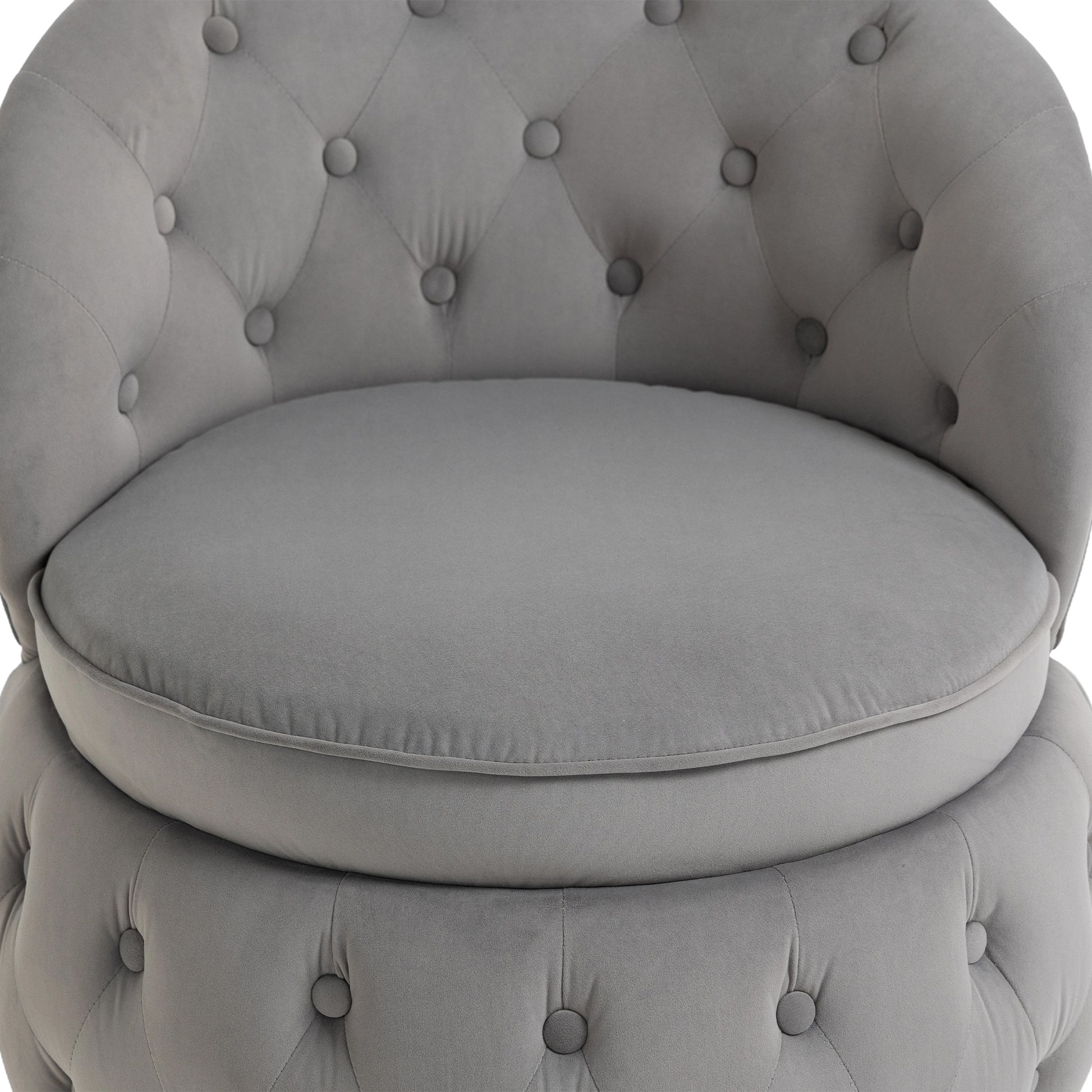 360 Degree Swivel Cuddle Barrel Accent Storage Chairs, Round Armchairs With Wide Upholstered, Fluffy Velvet Fabric Chair For Living Room, Bedroom, Office, Waiting Rooms Gray Primary Living Space Foam Velvet
