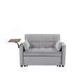 Grey Velvet Loveseat Sofa Bed Grey Wood Tufted Back Square Arms Foam Velvet 2 Seat
