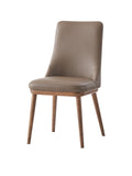 Rashean Side Chair Set 2 , Brown Leather & Walnut Finish Dn02401 Brown Leather