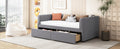 Twin Size Upholstered Daybed With Ergonomic Design Backrest And 2 Drawers, Gray Gray Velvet