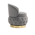 360 Degree Swivel Cuddle Barrel Accent Storage Chairs, Round Armchairs With Wide Upholstered, Fluffy Velvet Fabric Chair For Living Room, Bedroom, Office, Waiting Rooms Gray Primary Living Space Foam Velvet